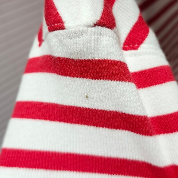 Marc Cain Women's Red & White Striped Top W/Rounded Neck Size 2 & 10 - Picture 6 of 8